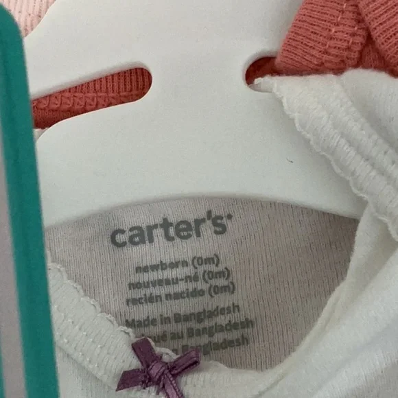 Carter's set of 4 baby girl's 0-3 months short-sleeve onesies - Picture 4 of 5
